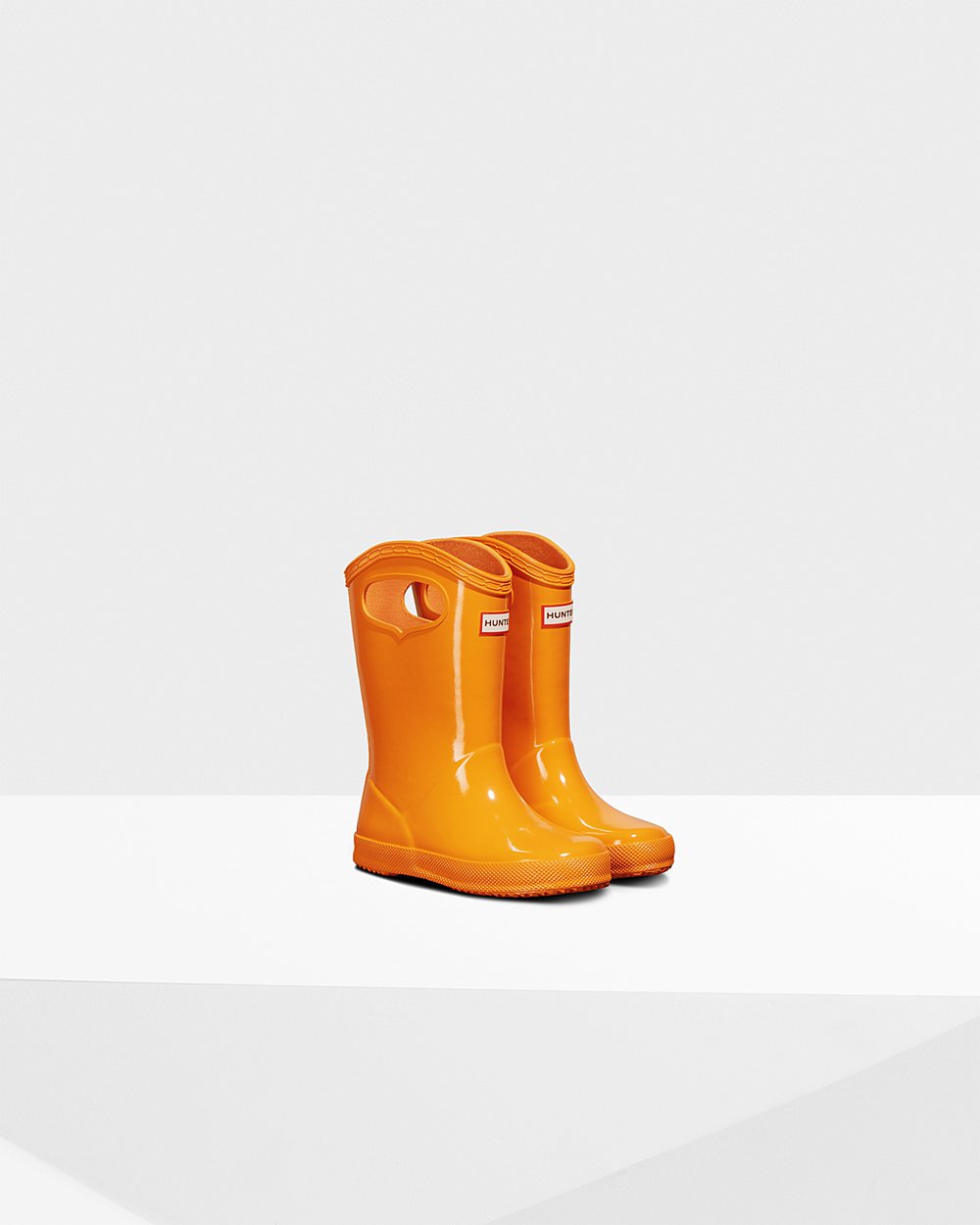Hunter Yağmur Çizmesi Çocuk Turuncu - Original First Classic Grab Handle Gloss - Türkiye WX7150238